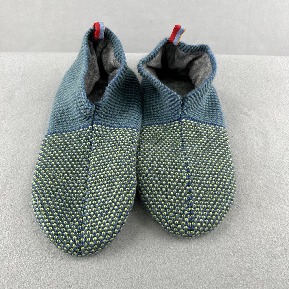 Bombas Slipper Socks Size XL Blue Knit Polka Dot Non-Slip Grip House Shoes